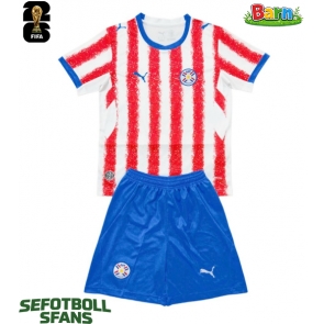 Paraguay Hemmaställ Barn VM 2026 Kortärmad (+ Korta byxor)